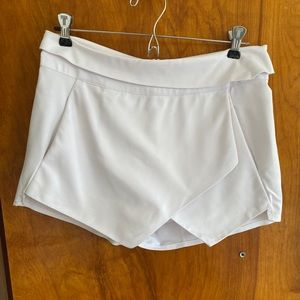 White Asymmetrical Skort